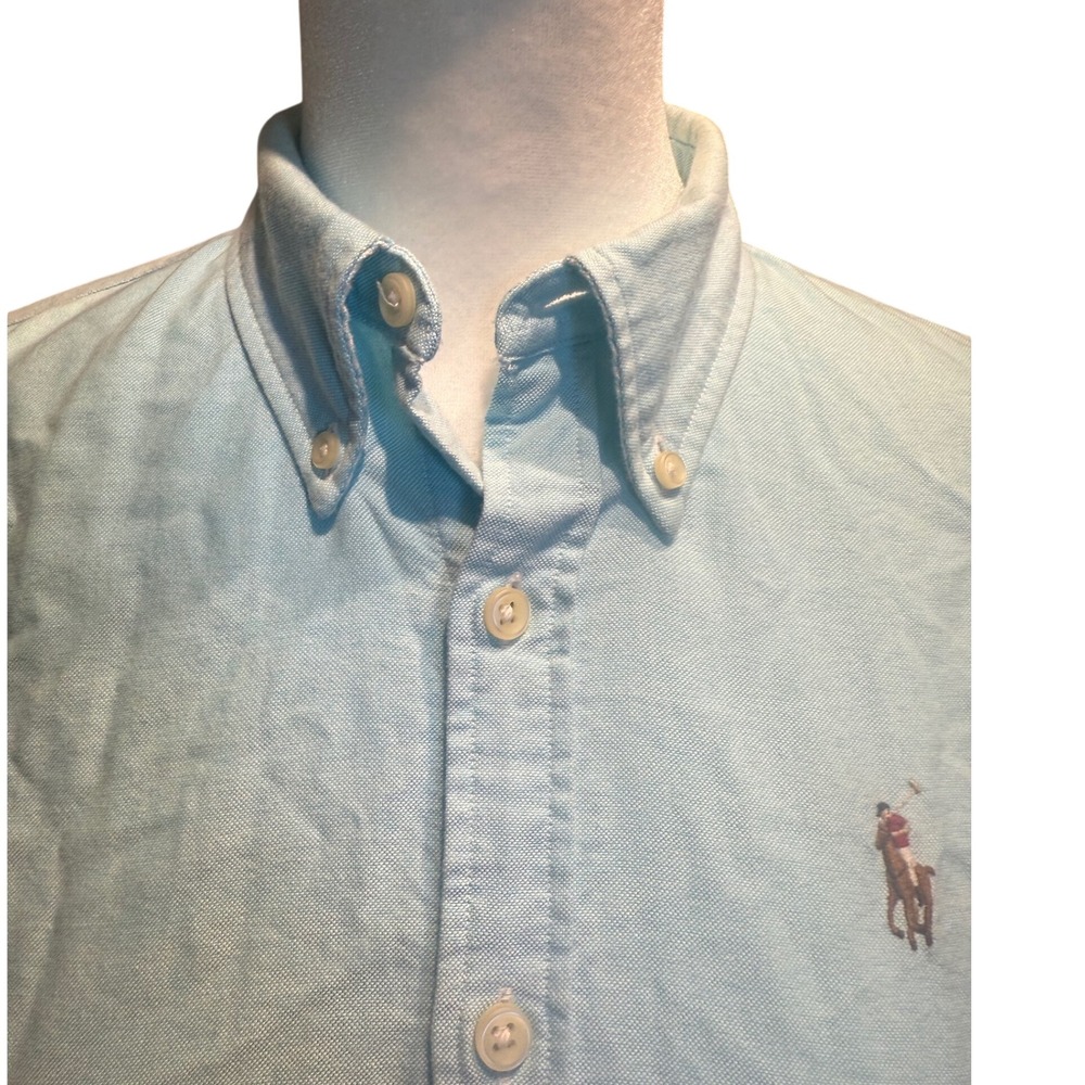 Ralph Lauren Womens Light Blue Slim Fit Oxford Button Down Shirt Size 6 Cotton - Picture 5 of 8